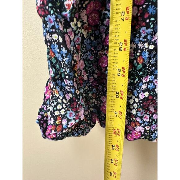 Wild Fable Size S Floral Print Short Sleeve Tiered Babydoll Mini Dress Purple - Picture 9 of 12